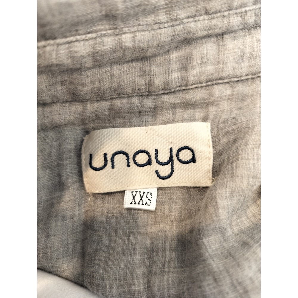 Unaya Hi Low Shirt Dress XXS Womens Grey Cotton Drawstring Lagenlook Minimal - Picture 9 of 11